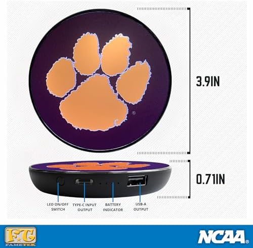 LSU Illuminated Logo Wireless Charger & Portable Power Bank – Dual Charging Pad for Wired and Wireless Devices, Fast Charging Technology, Ideal NCAA Gifts for Graduates and Fans, Ultimate Charging Solution with Enhanced Compatibility