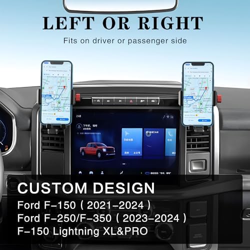 Revolutionary Aluminum Smartphone Holder for Ford F-150, Expedition & Super Duty | 360° Adjustable Vent Mount for i Phone & Android | Sturdy Durability Meets Chic Design | Installs Effortlessly for Integrated Vehicle Use and Enhanced Safety