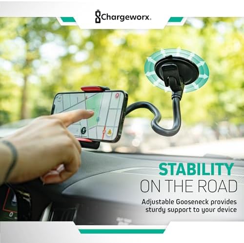 Revolutionary Magnetic Phone Mount for Car Windshield – 14-Inch Flexible Arm Holder with Secure Suction Cup – 360-Degree Rotation for Optimal Visibility and Enhanced Compatibility – Effortless Installation for Hands-Free Navigation and Safety