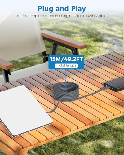 Starlink Mini USB C to DC Power Cable – 6.6 FT (2 M) 18 AWG Fast Charging Cord for Enhanced Outdoor Connectivity – Compatible with Anker 737 Power Bank – 20 V 5 A, 100 W+ PD Power Source – Streamlined Power Solution for Laptops, Tablets, and More