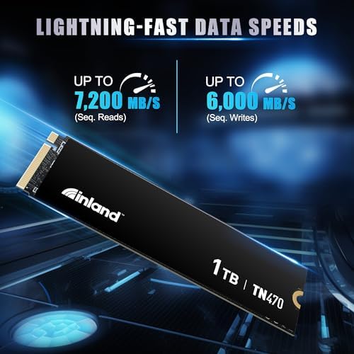 Elevate Your Performance with the INLAND TN450 500 GB NVMe M.2 PCIe Gen4 x4 Internal SSD – Unmatched 5,000 MB/s Speeds, 3 D NAND Technology for Ultimate Durability, Perfect Upgrade for Laptops & Desktops