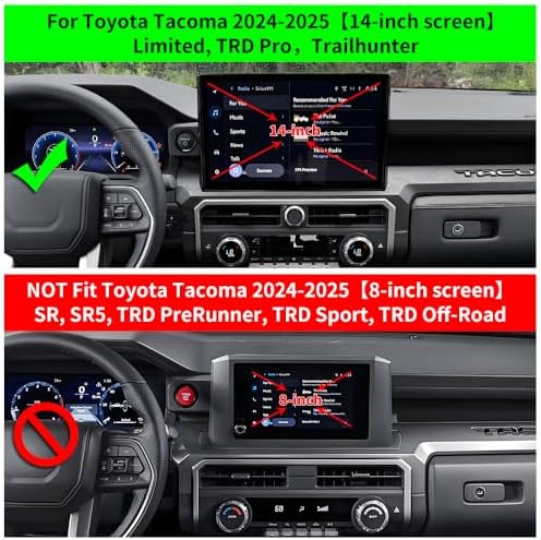 Secure Mobile Phone Mount for 2024-2025 Toyota Tacoma – Custom Fit for Limited, TRD Pro & Trailhunter Models | 14-Inch Screen Compatible Dash Holder | Effortless Installation & Enhanced Driving Safety | Sleek Design for Modern Interiors | Premium Quality Car Accessory