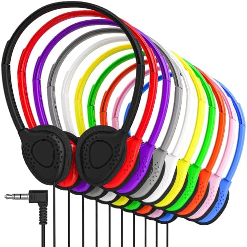 Maeline 20-Pack On-Ear Headphones with 3.5 mm Plug – Premium Bulk Audio Solution for Schools and Offices – Adjustable Fit, Durable Design, and Reliable Sound Performance for Kids and Professionals