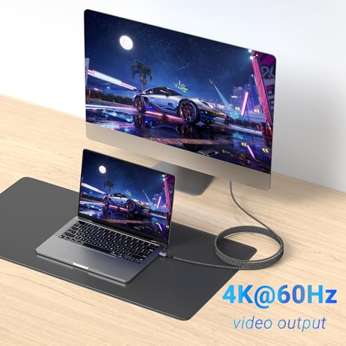 10 FT USB C 3.1 Gen 2 Cable – 2 Pack for High Speed 10 Gbps Data Transfer & 100 W Fast Charging, 4 K 60 Hz Video Output Compatible with Mac Book Pro, Galaxy S21, Thunderbolt 3 – Ultimate Connectivity Solution for Power Users