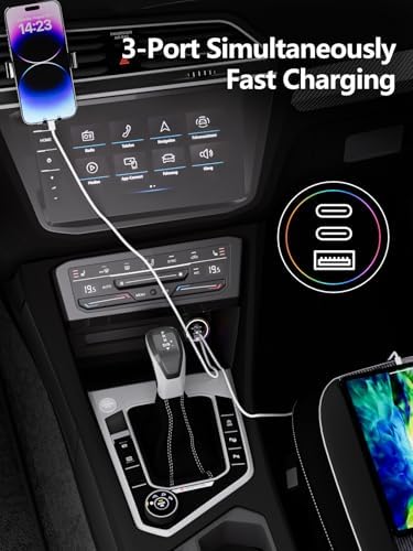 175 W Ultra-Fast Car Charger Adapter – Multi-Device Super Charging Hub for i Phone 16/15/14 Max, Samsung Galaxy S24/23/22, i Pad, Mac Book Pro/Air, and USB-C Laptops – Advanced PD3.1, 140 W Power Delivery, and Intelligent PPS Technology for Rapid Charging on the Go
