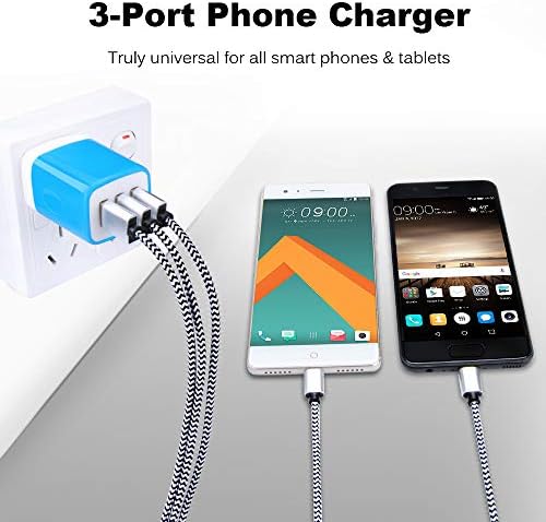 Sicodo 3-Pack USB Wall Charger Adapter – Universal 3.1 A Multi-Port Fast Charging Block for i Phone 16/15/14/13/12 SE/11 Pro, Samsung Galaxy S24/S23/S22/S21 Ultra, and Google Devices – Compact Travel Charger for On-the-Go Power Solutions