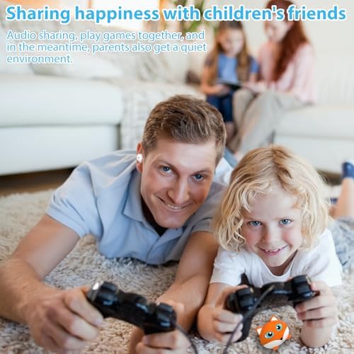 Penguins Kids Bluetooth Headphones – Safe 85 d B Volume Limited Earbuds with 30-Hour Playtime, Waterproof Touch Control for Small Ears – Ideal for School, Travel, and Home Use with Superior Device Compatibility and Child-Friendly Design