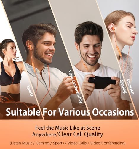 Premium Wired Earbuds with Microphone – Hi-Fi Stereo In-Ear Headphones for Powerful Bass & Crystal Clear Audio – Compatible with i Phone, Android & Most 3.5 mm Devices (Blue) – Ergonomically Designed for Comfort and Enhanced Daily Listening Experience