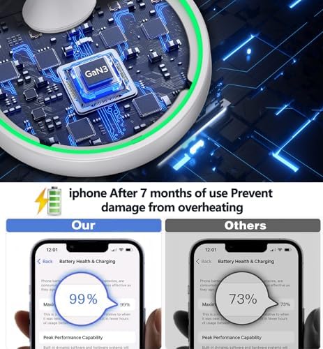 Efficient Magnetic Wireless Charging Stand – 15 W Fast Mag Safe Charger for i Phone 16 Series & Earlier, Sleep-Friendly Indicator Light, Sleek Design, Enhanced Compatibility & Quick Charge for Air Pods – Ultimate Cordless Convenience