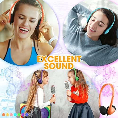 Chumia 32 Pack Colorful Classroom Headphones – Bulk 3.5 mm Plug Earphones for Students, Teens, and Adults – Lightweight, Durable Design for Enhanced Learning and Group Activities