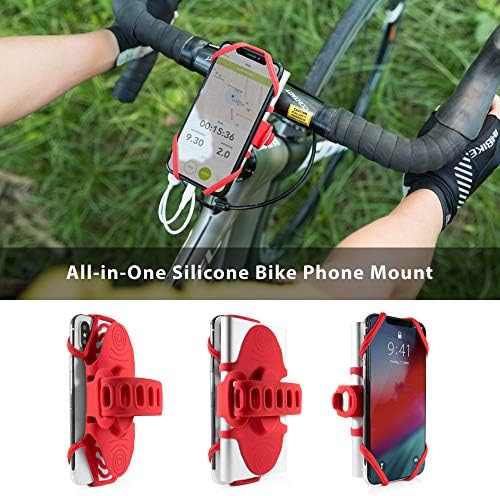 BONE Bike Tie Pro Pack 1: Universal 2-in-1 Bike Phone and Charger Mount – Lightweight Silicone Cradle for Secure Stem Attachment, Scratch-Free Protection for Smartphones with Enhanced Stability – Ideal Cycling Companion for Navigation and Music
