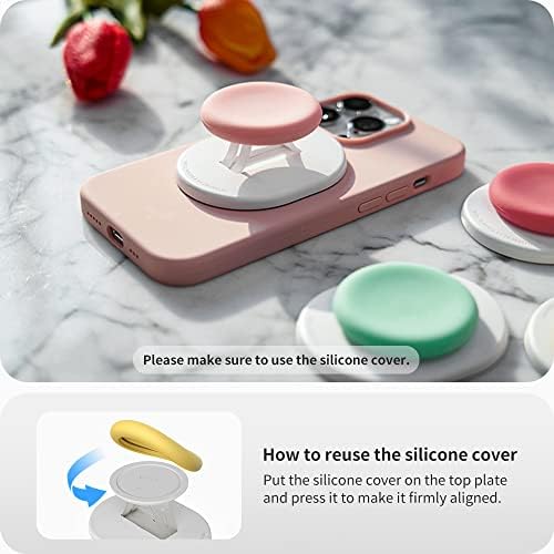Experience the Ultimate Sinjimoru Magnetic Phone Grip & Holder – Ergonomic Design for i Phone 12-16, Multi-Functional Stand for Hands-Free Viewing, Enhanced 2500 g Magnetic Strength, Soft Silicone Comfort Band, and Stylish Pastel Colors for Personal Expression