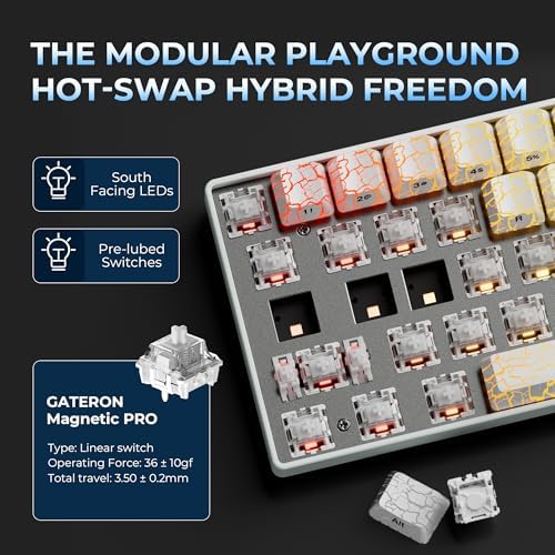 XXV K98 Wireless Gaming Keyboard – Retro Cherry Profile Custom Keycaps, RGB Backlit with Gasket-Structure Design, Hot-Swap Mechanical Comfort for Ultimate Win/Mac Compatibility & Enhanced Gaming Performance
