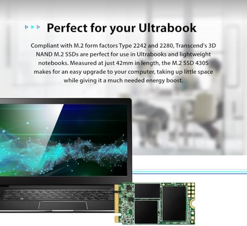 Upgrade Your System with Transcend 256 GB M.2 2242 SATA III SSD – High-Speed Internal Solid State Drive for Enhanced Gaming & Productivity, Achieve Up to 530 MB/s Read Speeds, DRAM Cache for Lightning-Fast Performance, Durable 3 D TLC NAND Technology, Perfect for Laptops, PCs, and Ultrabooks!