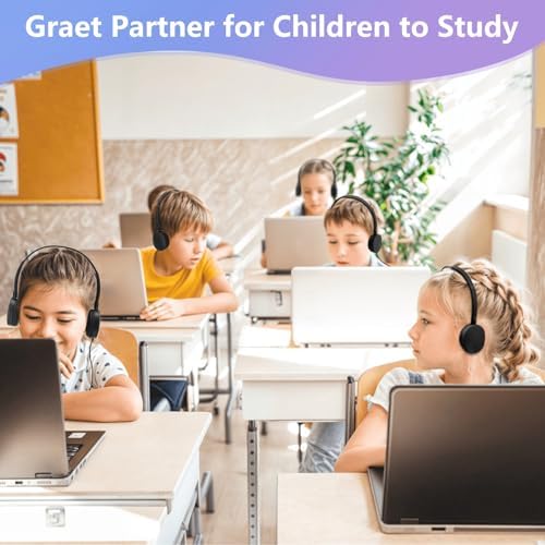 Vibrant 12-Pack Kids Classroom Headphones – Durable Multi-Color Wired Design with Adjustable Headband and 3.5 mm Jack for Optimal Comfort and Versatility – Perfect for Schools, Libraries, and Educational Settings – Lightweight and Resilient for Extended Use by Children and Teens