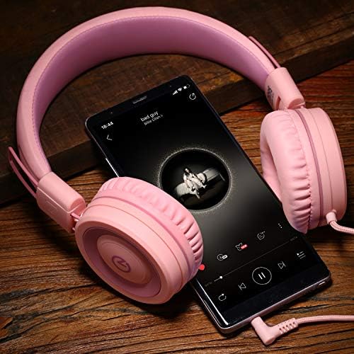 Noot Products K11 Kids Headphones – Ergonomic Foldable Wired On-Ear Audio Solution with 5 ft Tangle-Free Cord and 3.5 mm Jack for i Pads, Kindle, Fire Tablets, and Laptops – Ultimate Comfort and Stylish Design for School, Travel, and Gaming – Safe Listening Experience for Young Audiophiles