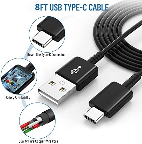 Fast Charging USB Type C Cable for Samsung Galaxy Devices – 6.6 Ft Durable Charger Cord for S25/S24/S23/S22/S21/S20/S10 Series, Note 8/9/10/20 – Enhanced Power Delivery and Universal Compatibility for Optimal Performance