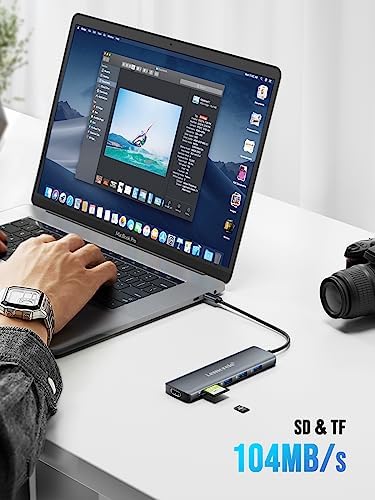 Unlock Seamless Multitasking with the Lemorele 8-in-1 USB C Hub Adapter – Featuring 4 K HDMI Output, 100 W Fast Charging, and USB 3.0 High-Speed Transfers for Ultimate Device Connectivity – Compact & Stylish Design Perfect for Mac Book Pro, XPS, Chromebook, and More