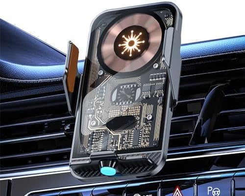 Smart Sensor Wireless Car Charger & Phone Holder – 15 W Fast Charging for i Phone & Samsung – Auto-Clamping Air Vent Mount with Transparent Design – Enhanced Compatibility & Effortless Use