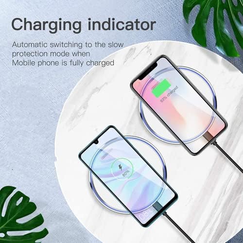 FDGAO Ultra-Compact 20 W Max Fast Wireless Charger – Effortless Qi Charging Pad for i Phone 16/15/14/13/12/SE/11/XS Max/XR, Samsung Galaxy S25/S24/Note, Air Pods, Pixel & LG G8 – Streamlined Charging Solution with Advanced Safety Features for Home or Office Use