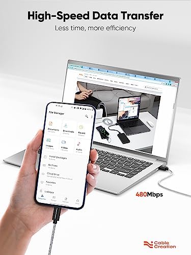 Compact USB C Cable Duo – 0.5 FT Braided Fast Charging Cables for Seamless Data Transfer | 3 A Power & 480 Mbps Speed | Ultimate Compatibility for Mac Book Air, Galaxy S22 Ultra, Stylus Pen, and More | Durable Design | Ideal for On-the-Go Connectivity