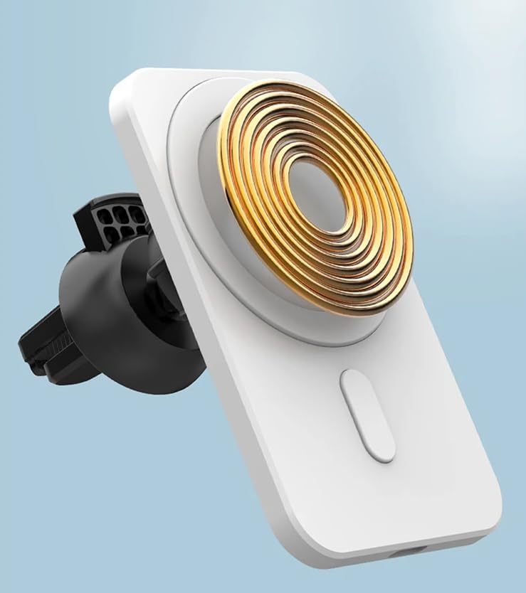 M&S Home 15 W Wireless Fast Car Charger for Mag Safe Devices – Effortless Qi-Compatible Charging with 360° Rotating Air Vent Mount for i Phone 8/SE/X/XR/XS/12/13/14/15 & Plus Models – Includes USB-C Cable for Instant Setup and Enhanced Driving Convenience