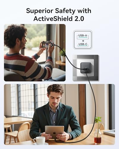 33 W USB C Wall Charger Block, Ga N PD3.0 Dual-Port Power Adapter for Fast Type C Charging – Compact & Foldable Plug for i Phone 16/15/14/13/12, Samsung Galaxy, i Pad, Air Pods – Enhanced Efficiency & Compatibility in Grey