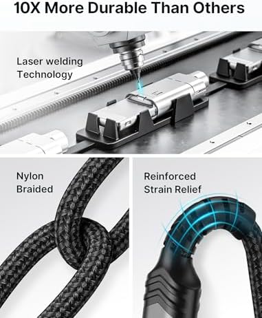 JSAUX 6 FT USB C to Lightning Cable – Apple MFi Certified Fast Charging Cord for i Phone 14/13/12 Series – Durable Braided Nylon, Tangle-Free Design, Vibrant Red – Optimal Compatibility & Speed for Seamless Connectivity