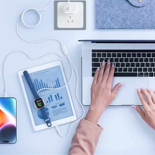 Premium 5 W Fast Charging USB C Cable for Apple Watch – 6 ft Magnetic Charger, MFi Certified, Compatible with Series SE2/8/7 & All Sizes 38 mm to 45 mm – Reliable & Efficient Power Solution for On-the-Go Users