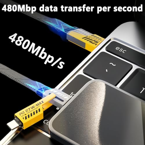 Ultimate 4-in-1 Fast Charging Cable Set – 6.65 Ft Braided Multi-Device Charger for USB C, USB A & Lightning – 65 W High-Speed Data Transfer with Enhanced Durability for i Phone, i Pad & More