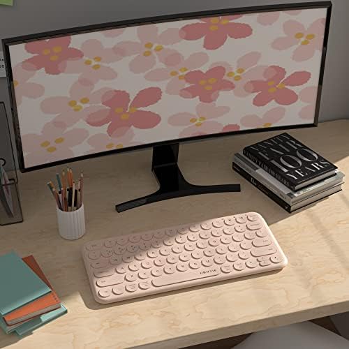 UBOTIE Wireless Colorful Slim Bluetooth Keyboard – Portable 78-Key Compact Design with Silent Scissor Switches and Elegant Round Keycaps for Tablets, Laptops, and Smartphones – Ultimate Typing Comfort and Style