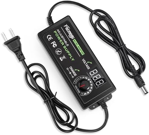 Universal 24 W Adjustable AC to DC Power Supply Adapter – Multi-Voltage Solution for 3 V, 5 V, 9 V & 12 V Electronics – Ideal for LED Lights, Fans, and More with Advanced Safety Features and Regulated Output