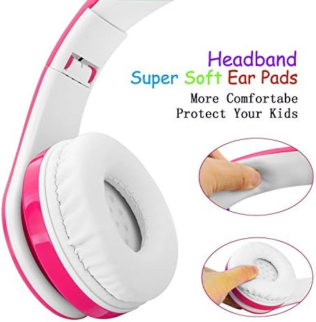 Safe & Stylish Kids Bluetooth Headphones – Foldable Over-Ear Design with Volume Limiting for Optimal Hearing Protection (85/110 d B), Wireless & Wired AUX Compatibility, Built-in Microphone for Hands-Free Calls, Perfect for School, Travel & Everyday Use, Durable Noise Isolation for All Devices