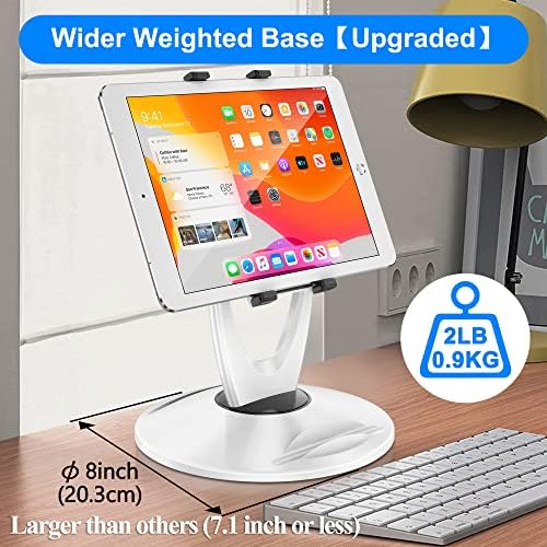 Revolutionary 360° Swivel Tablet Stand Holder for 6-13 Inch Devices – Adjustable Height for Enhanced Comfort and Stability – Modern Black Design for Home Office, Retail Kiosks, and Reception Areas – Perfect Gift for Tech Enthusiasts – Optimized Viewing Experience for Video Conferencing and Streaming