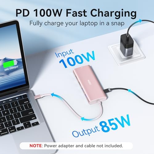 Unlock Your Mac Book’s Full Potential with the Premium 8-in-2 USB C Hub HDMI Adapter – Ultimate Thunderbolt 3 & 10 G USB Data Ports, Stunning 4 K Output, and Sleek Compact Design for 2018-2025 Mac Book Pro & Air Models – Effortless Connectivity, Fast Transfers, and Seamless Streaming for Professionals on the Go!