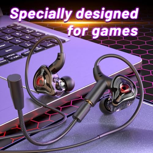 Elevate Your Gaming Experience with Dual Driver Wired Earbuds – Noise-Cancelling Type C Headphones with Built-In Mic for Crystal Clear Audio – Perfect for Mobile, Tablet, and Laptop Gaming – Immerse Yourself in Superior Sound Quality and Stay Connected During Intense Sessions
