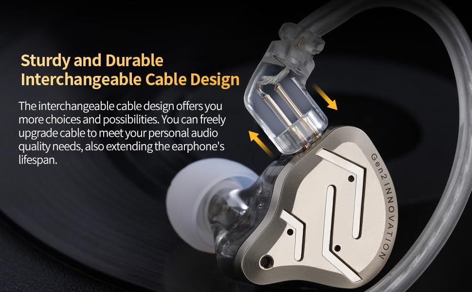 Elevate Your Audio Experience with KZ ZSN Pro X Wired Earbuds – Premium Hybrid IEMs Featuring 1 BA & 1 DD for Rich Bass and Crystal Clear Sound, Ergonomic Comfort for All-Day Wear, Detachable Cable for Personalization, Perfect for Musicians and Audiophiles, Stylish Gold Finish Enhancing Device Compatibility