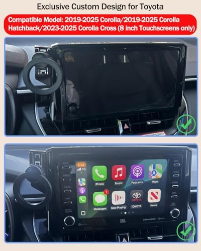 Mag Safe-Compatible Car Phone Mount for 2019-2025 Toyota Corolla, Corolla Hatchback & Corolla Cross – Securely Holds 8-Inch Touchscreens for Effortless Navigation & Hands-Free Use, Streamlined Design for Maximum Safety and Accessibility