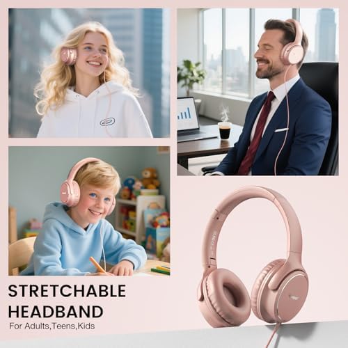 Experience Premium USB C Over-Ear Headphones with Built-In Microphone – Exceptional HD Stereo Sound for Gaming and Travel, Foldable Design for Easy Portability, Compatible with i Phone 16, Samsung, and Laptops – Ideal Wired Headset for Unmatched Audio Enjoyment