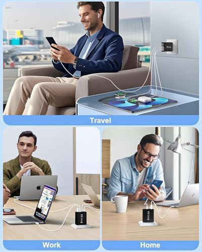 Dual-Pack 40 W USB C Charger Block – Fast Charging Power Adapter with 4 Ports for i Phone, Samsung, and i Pad – High-Speed Multi-Device Charging Solution with Enhanced Compatibility and Portability – Perfect for Home, Office, and Travel