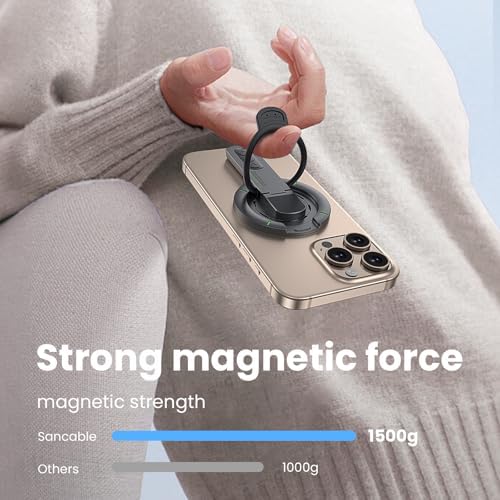 Revolutionary Two-Sided Magnetic Phone Grip Holder: Ultimate Mag Safe-Compatible Kickstand for i Phone 16 Pro Max, 15, 14, 13, and 12 – Unmatched Grip, Versatile Attachment, and Effortless Hands-Free Viewing Experience