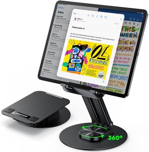 OMOTON Adjustable Tablet Stand for i Pad – Versatile Portable Holder for 4-15.6″ Devices, Ideal for Enhanced Viewing Comfort and Productivity, Compatible with i Pad Pro, Air, Mini & Kindle – Perfect for Home, Office, and Travel Use