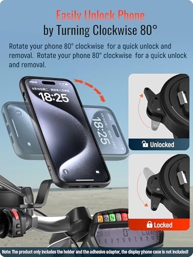 sincetop Quad Series Phone Holder for Bikes & Motorcycles – Premium Aluminum Handlebar Mount with Quick Lock Mechanism – Universal Fit for Mountain, Road, E-Bikes & Scooters – Securely Accommodates All Phone Sizes for Seamless Navigation and Hands-Free Experience