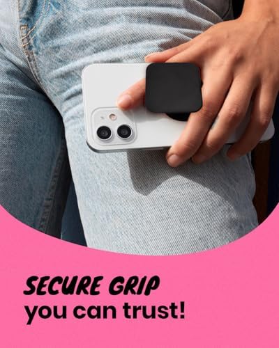 Sleek Matt Black Collapsible Phone Grip & Stand – Ergonomic Magnetic Holder for Secure Device Control & Hands-Free Viewing – Stylish All-Black Design for Enhanced Compatibility & Portability