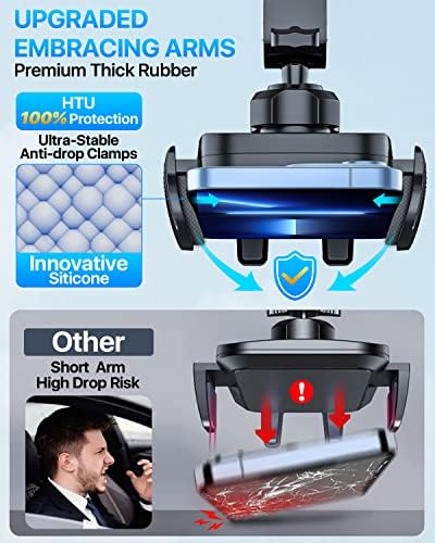 2025 Ultimate Car Phone Mount – Unmatched 80+ LBS Suction for Unshakeable Stability | Military-Grade Durability | Universal Dashboard, Windshield & Vent Holder for i Phone 15 Pro Max, Samsung & More | Sleek Dark Grey Design with Safety Certifications