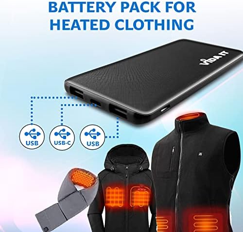Vida IT Slim 5000 m Ah Power Bank – Ultra-Lightweight USB-C Charger for Heated Vests, Jackets & Mobile Devices – Compact, Fast Charging Battery Pack for Outdoor Adventures and Daily Use – Perfect for Heated Clothing and On-the-Go Power Needs