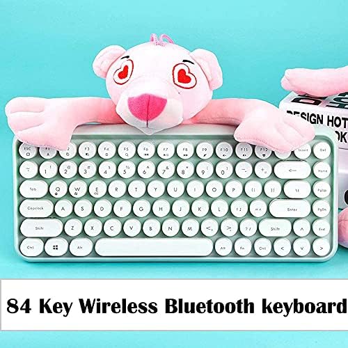 FELICON Retro Mini Wireless Bluetooth Keyboard – Portable 84-Key Typewriter Design for Android, i Pad, Windows & PC – Perfect Companion for Home & Office with Enhanced Compatibility and Rechargeable Battery