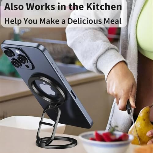 Sleek Silver Gym Magnetic Phone Holder – Dual Magnet Technology for Unmatched Grip, 360° Rotatable Design for Optimal Viewing Angles, Effortless Attachment to Metal Surfaces, Compatible with i Phone 12/13/14/15/16, Samsung & All Mag Safe Smartphones – Ultimate Portable Phone Mount for Distraction-Free Workouts