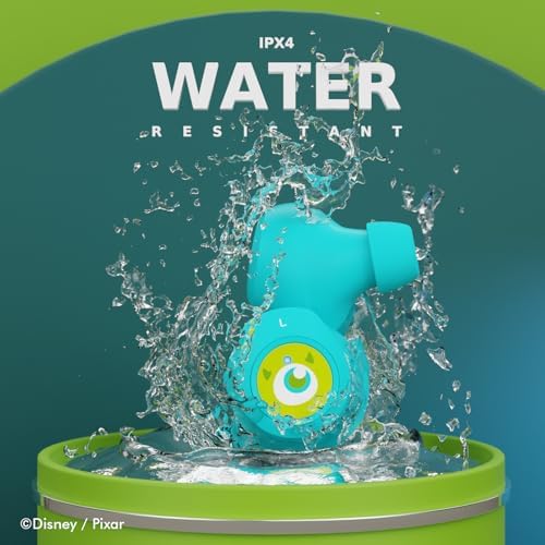 Monsters Inc Bluetooth Wireless Earbuds – Ultimate 30-Hour Playtime & Lightweight Comfort for All Ages – Seamless Connectivity & Built-In Mic for Effortless Calls – Perfect Disney Gift for Kids and Pixar Fans – Enjoy Iconic Sound Quality with Durable Design