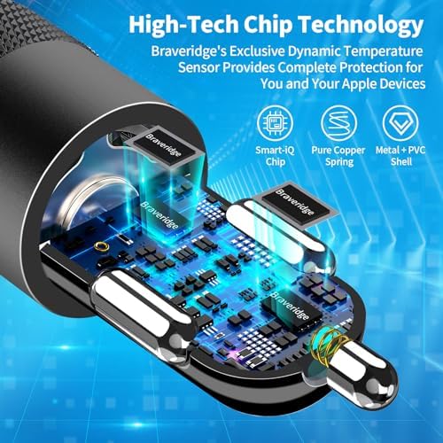 BARMASO 72 W Dual PD Power USB-C Car Charger 2-Pack – MFi Certified Fast Charging Solution for i Phone 16/16 Pro/16 Pro Max & Galaxy S24/S23 – Ultimate Compatibility & Safety Features for On-the-Go Power